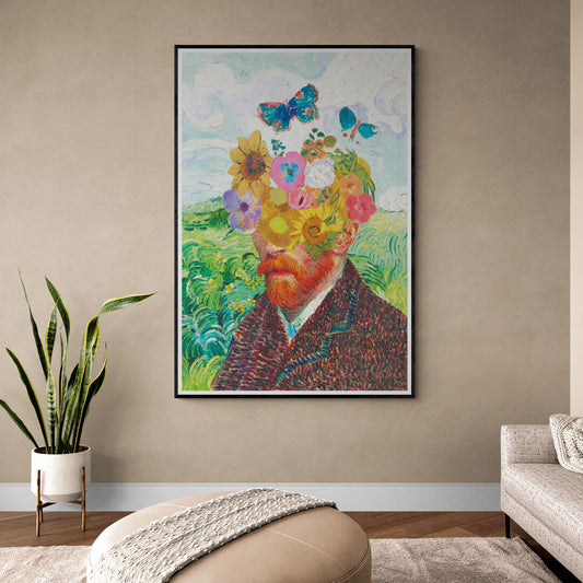 Van Gogh autoportrait & fleurs