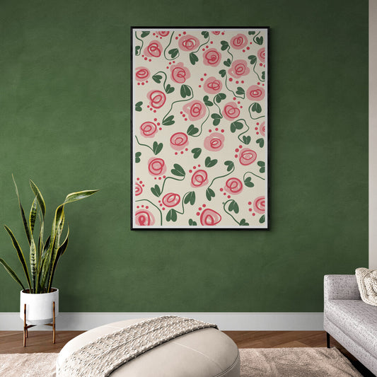 Fleurs minimalistes roses